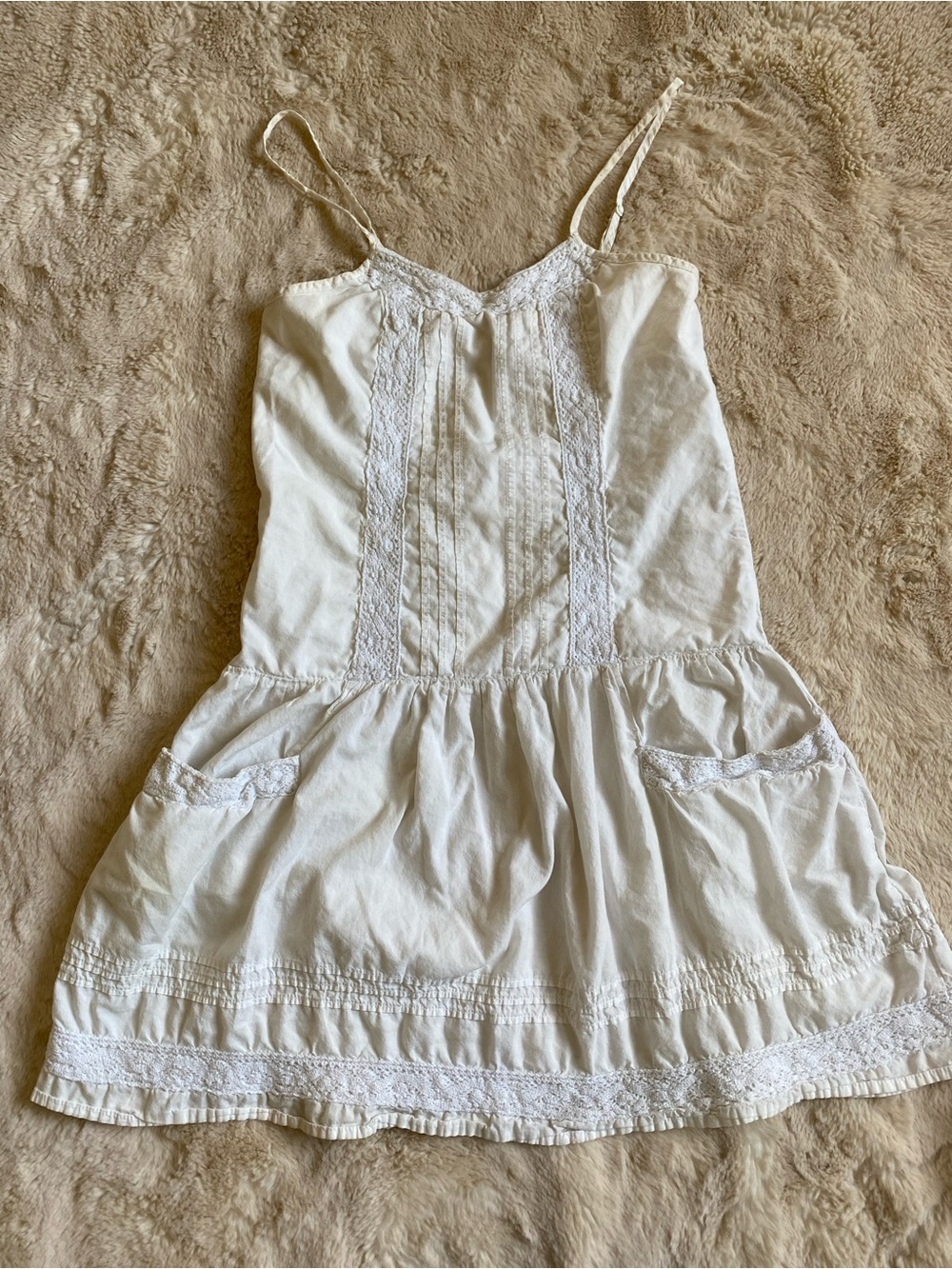Y2K White Lace-Trim babydoll top/dress
